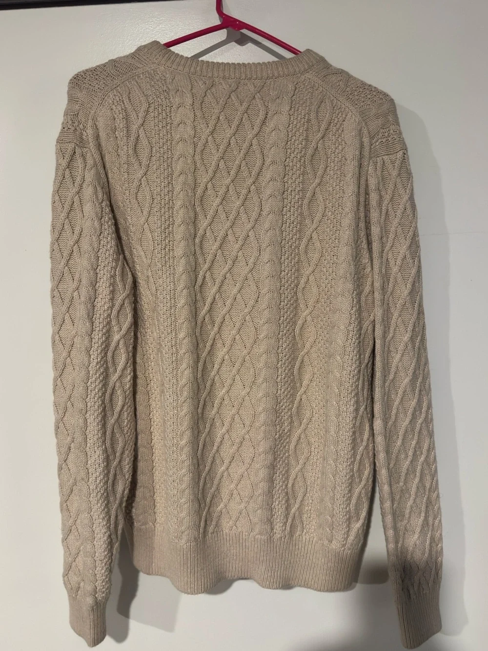 J. Crew Cream Cable Knit Crewneck Sweater
